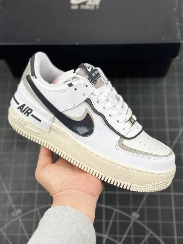 耐克w Nike Air Force 1 Shadow 全新少女系解构主义设计 马卡龙空军一号轻量增高低帮百搭板鞋 #双层轻量eva发泡中底+防滑rb橡胶外圈底