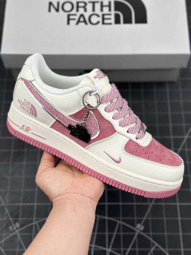 公司级nike Air Force 1 '07 Low “北面联名--满天星双勾白粉配色”空军一号 低帮运动休闲鞋 折边针车 工艺难度大 原楦头原纸板 原装鞋盒