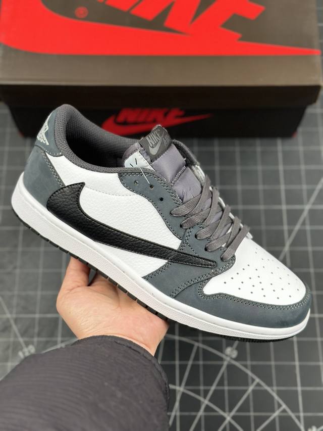 Aj1倒勾travis Scott X Air Jordan 1 ” Reverse Mocha “ Aj1乔1 Ts 闪电 联名倒钩 低帮文化篮球鞋 Trav