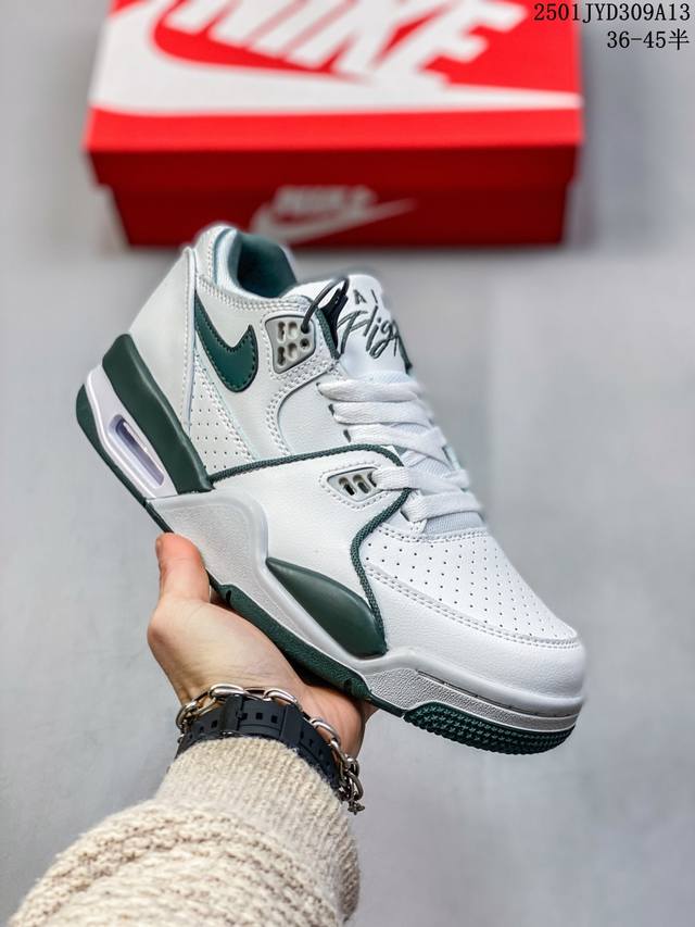 真标带半码 Nike Air Flight 89 Low 耐克 89兄弟款 低帮 黑白 男女同款 将经典Air Jordan 3和Air Jordan 4元素融