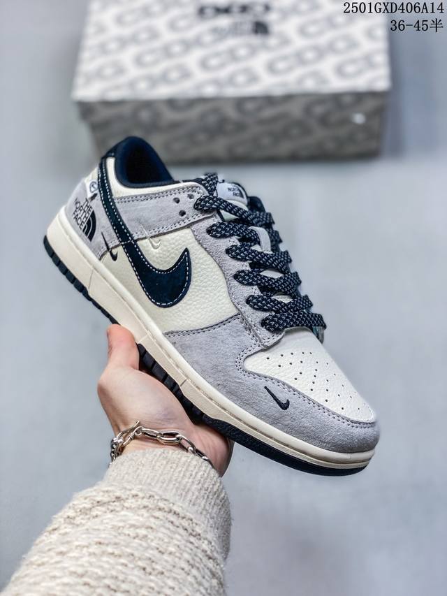 独家实拍Nk Sb Dunk Low 北面联名-灰黑双小勾 周年高端定制 低帮休闲板鞋 Xx3168-108 #定制鞋盒 大厂纯原品质出货 超高清洁度 皮料切割