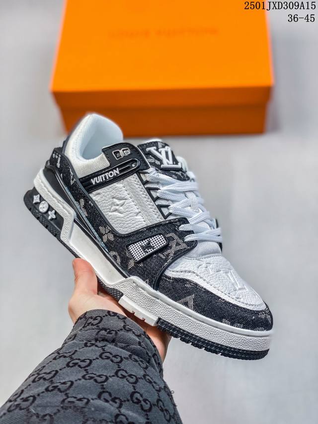 公司级全新Lv路易威登Louis Vuitton Trainer Sneaker Low休闲运动文化百搭板鞋 编码:01Jxd309A15