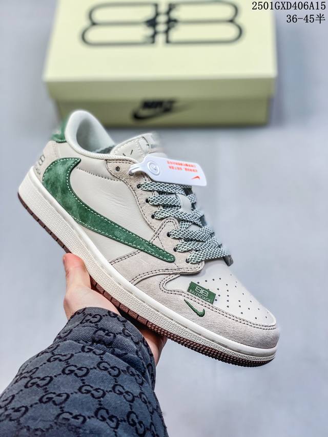 海外爆款限量发售！公司级 Travis Scott X Fragment Design X Jordan Air Jordan 1 Low Og Sp “巴黎世 - 点击图像关闭