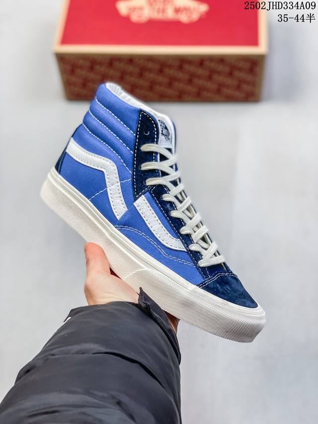 真标级 2025Vans Sk8 Hi解构高帮 解构风炸街神器 Vans经典Sk8-Hi高帮帆布鞋男女滑板鞋！ 侧边拼接+解构裁片设计，街头辨识度拉满，复古硫化