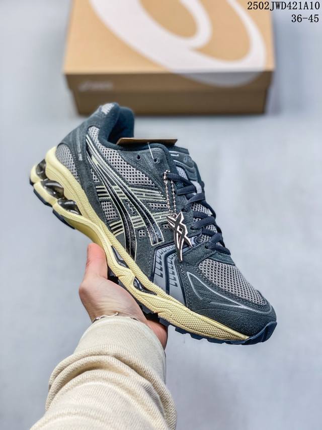 公司级Asics Gel-Kayano 14 公司级版本 亚瑟士运动休闲透气专业跑鞋 采用工程弹性双层再生针织密度鞋面材质 后跟3D可视Gel缓震乳胶物料 升级