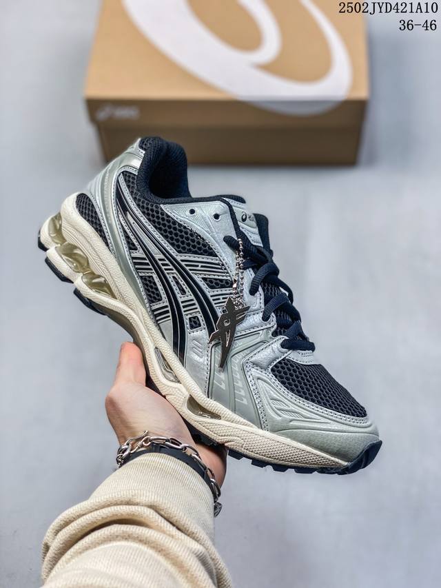 公司级Asics Gel-Kayano 14 公司级版本 亚瑟士运动休闲透气专业跑鞋 采用工程弹性双层再生针织密度鞋面材质 后跟3D可视Gel缓震乳胶物料 升级