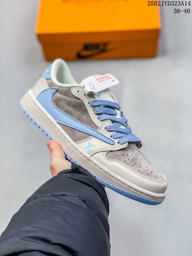 Travis Scott X Fragment Design X Air Jordan 1 Low Og Sp Aj1 乔1 斯图西联名-双拼红尾 低帮文化休闲