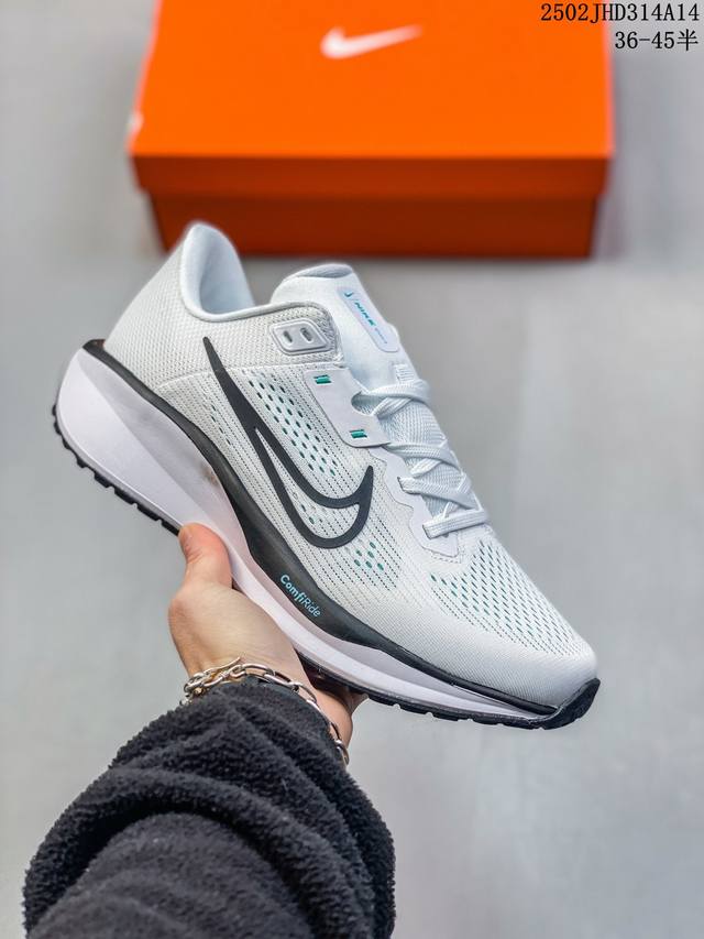 公司级Nike Quest 6极速6代网面透气 时尚休闲跑步鞋 简约高科技设计采用多层材料，为双足带来凉爽感受和稳固体验时尚鞋面搭配中足包覆设计，提供稳固贴合感