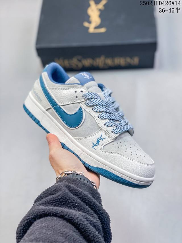 Nike Sb Dunk Low 圣罗兰联名灰蓝 性价比天花板 尝鲜先行版 原装头层材料 独家版型蒸餾加工 帶來的是更好的视觉和脚感体验 大厂纯原品质出货 清洁