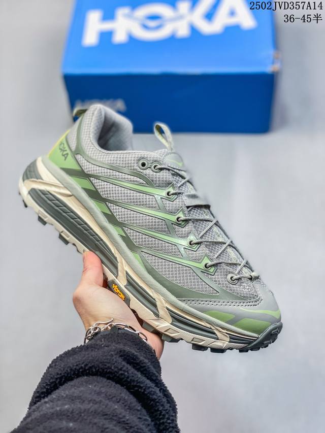 Hoka Oneone Mafate Three 2 防滑越野跑步鞋 全新配色 这个品牌来自于新西兰的毛利语，Hoka表示大地，One One表示飞越，连起来就