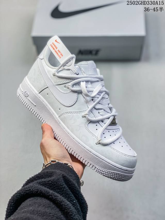 夏季新款 公司级 路易威登Louis Vuitton 联名定制 Nike Air Force 1 Low '07 空军绑带低帮休闲板鞋 定制鞋盒 定制皮料 原楦