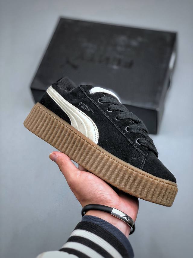 今日福利特价 Puma Creeper Phatty松糕面包版系列低帮厚底百搭休闲增高板鞋“午夜黑白生胶底”396403 01尺码：35-45 半