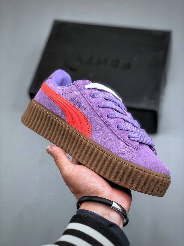 今日福利特价 Puma Creeper Phatty Lavender Burnt Red 松糕面包版系列低帮厚底百搭休闲增高板鞋“翻毛香芋紫荧光红生胶底”39