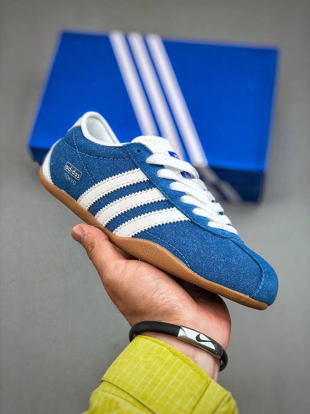 Adidas Originals Tokyo 经典舒适 防滑耐磨 低帮 板鞋 男女同款 蓝色 货号Ji0179 尺码：35-45 半