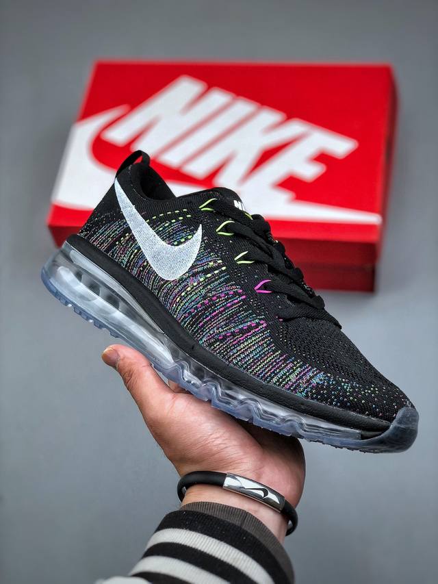 Nike Air Max Flyknit 2014 耐克飞线全掌气垫减震休闲跑步鞋 620469-015 #经典重现Flyknit鞋面，一体成形无缝设计将良好的