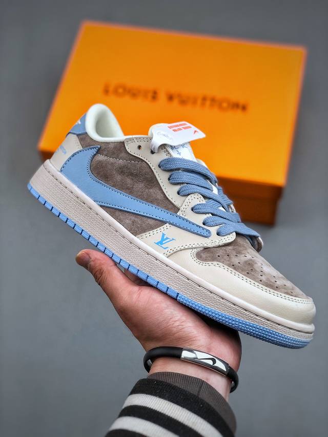 Travis Scott X Fragment Design X Jordan Air Jordan 1 Low Og Sp Aj1 乔1Lv联名 蔚蓝猪八 低