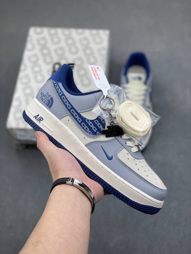 海外限量发售！公司级Nike Air Force 1 '07 Low “北面联名--Cdg蓝双勾”空军一号 低帮 运动鞋 休闲鞋 折边针车 工艺难度大 原楦头原