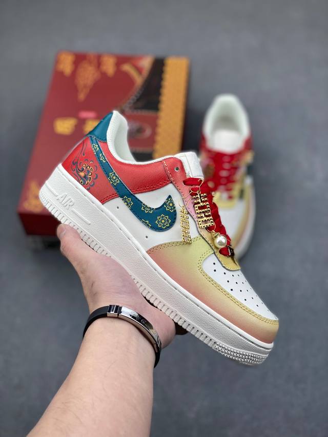 Nike Air Force 1 Low 07 贩卖日落 喜结良缘 白黄红 原楦头原纸板 打造纯正低帮空军版型 专注外贸渠道 全掌内置蜂窝气垫 原盒配件 原厂中