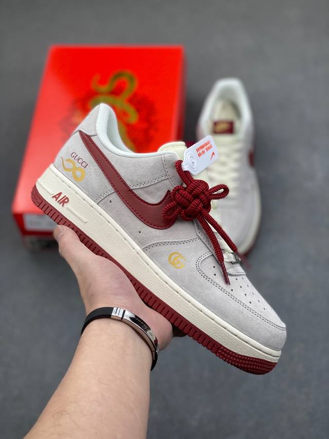 海外限量发售！公司级Nike Air Force 1 '07 Low “古驰联名蛇年限定--猪八红蛇”空军一号 低帮 运动鞋 休闲鞋 折边针车 工艺难度大 原楦