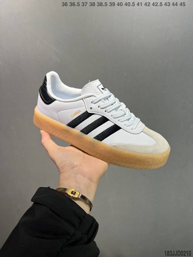 公司级Adidas Samba Xlg 百搭单品 舒适百搭 潮流增高低帮板鞋 全新的设计Samba Xig 加大加厚的鞋型设计 妥妥的时下流行面包鞋 鞋头麂皮加