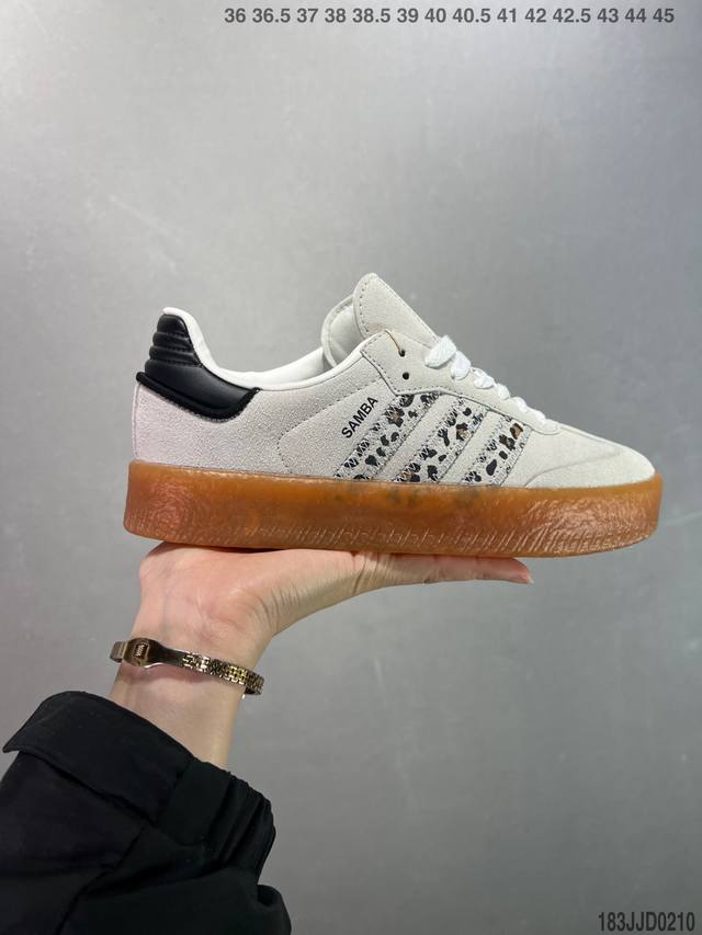 公司级Adidas Samba Xlg 百搭单品 舒适百搭 潮流增高低帮板鞋 全新的设计Samba Xig 加大加厚的鞋型设计 妥妥的时下流行面包鞋 鞋头麂皮加 - 点击图像关闭