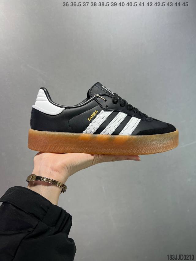 公司级Adidas Samba Xlg 百搭单品 舒适百搭 潮流增高低帮板鞋 全新的设计Samba Xig 加大加厚的鞋型设计 妥妥的时下流行面包鞋 鞋头麂皮加