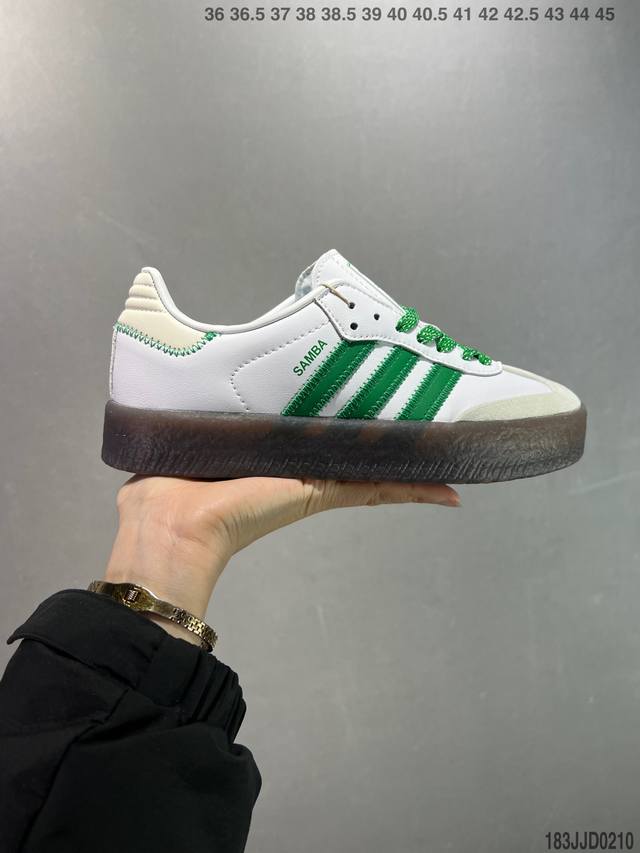 公司级Adidas Samba Xlg 百搭单品 舒适百搭 潮流增高低帮板鞋 全新的设计Samba Xig 加大加厚的鞋型设计 妥妥的时下流行面包鞋 鞋头麂皮加