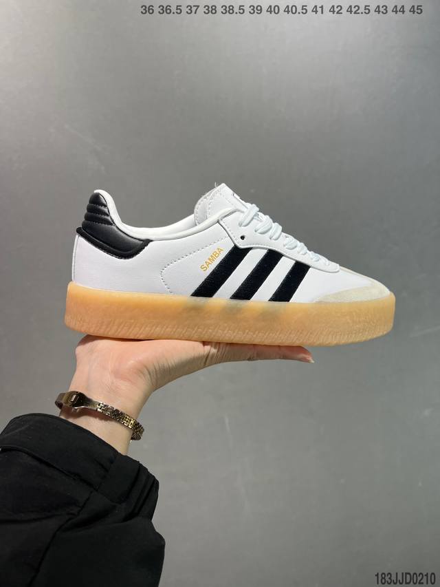 公司级Adidas Samba Xlg 百搭单品 舒适百搭 潮流增高低帮板鞋 全新的设计Samba Xig 加大加厚的鞋型设计 妥妥的时下流行面包鞋 鞋头麂皮加