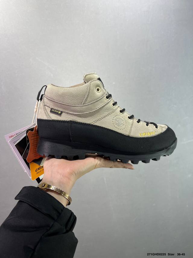 公司级Crispi Monaco Gtx 舒适 减震防滑防水透气 低帮登山徒步鞋 Gore-Tex防水构造、Vibram Megagrip大底，不管是穿梭于城市