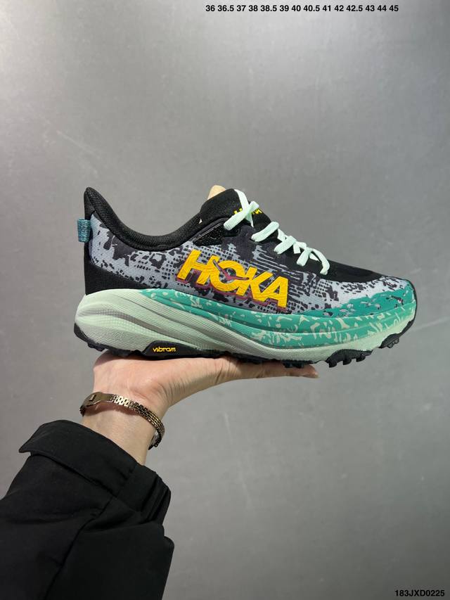 公司级Hoka One One M Speedgoat 6 低帮专业越野跑步鞋 实拍首发 相较于前几代Mafate包裹感更好 跟Speedgoat 快速羚羊 系