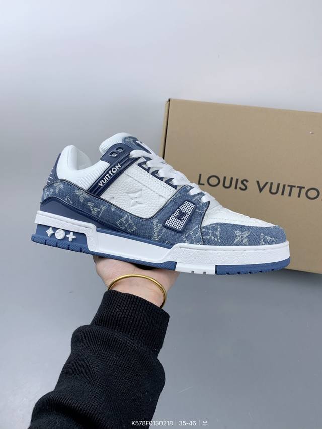 公司级路易威登 Louis Vuitton Lv路易威登板鞋 新款 Lv Trainer最新配色运动鞋 L家 篮球鞋风格运动鞋 该鞋由艺术总监 Virgil A