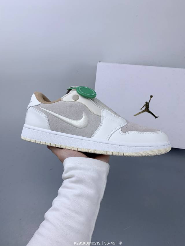 公司级Air Jordan 1 Low Slip Shadow 全新配色 刺绣勾 解构风 乔丹篮球鞋系列 这款特别版采用无鞋带设计 容易穿脱 更有独特刺绣Swo