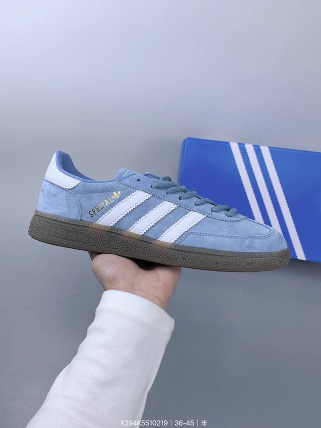 展现浓厚的复古味道，阿迪达斯Adidas Originals Handball Spzl 手球运动员系列百搭休闲运动板鞋 Size：如图 编码：K294K551