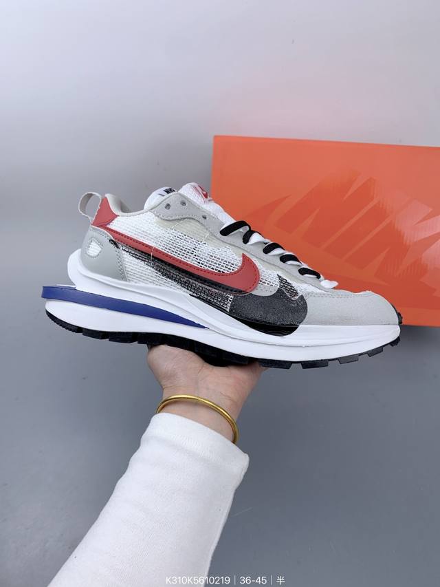 真标耐克Nike Vaporwaffle Sacai 华夫50周年系列华夫复古休闲运动慢跑鞋 后跟Tpu独家4块滑块模具 夏季热门款 网面透气休闲跑步鞋 Siz