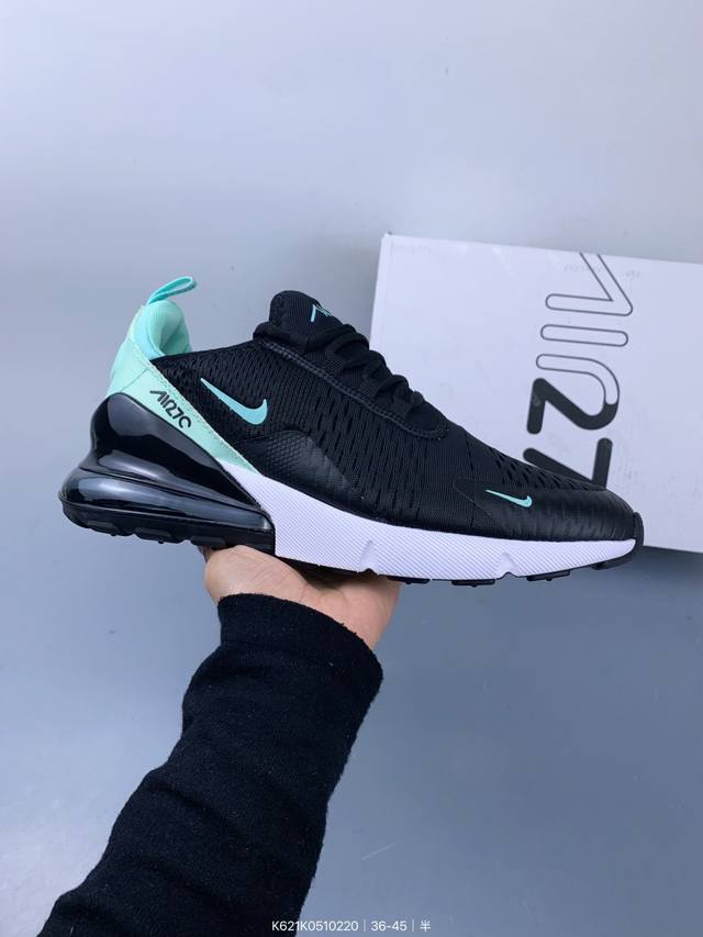 耐克Nike Nike Air Max 270 混合科技 透气后掌半气垫慢跑鞋 兼具非凡优质外观和出色穿着体验！性能出众的一双透气鞋面后置半掌气垫运动鞋 Siz