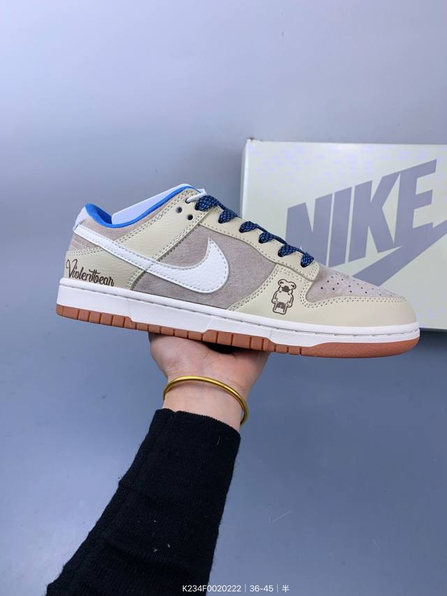 公司级 Nike Sb Dunk Low“暴力熊联名 浅灰白生胶” 周年高端定制 低帮休闲板鞋 定制鞋盒 大厂纯原品质出货 超高清洁度 皮料切割干净无任何毛边