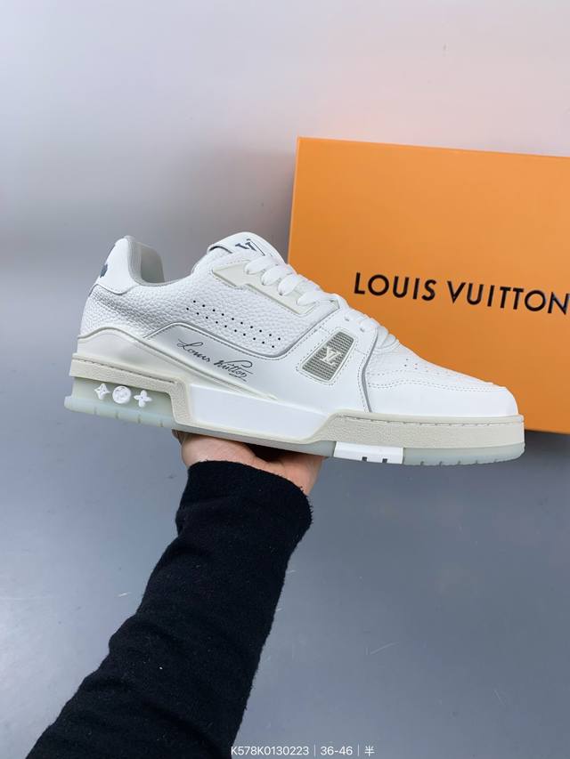 公司级路易威登 Louis Vuitton Lv路易威登板鞋 新款 Lv Trainer最新配色运动鞋 L家 篮球鞋风格运动鞋 该鞋由艺术总监 Virgil A