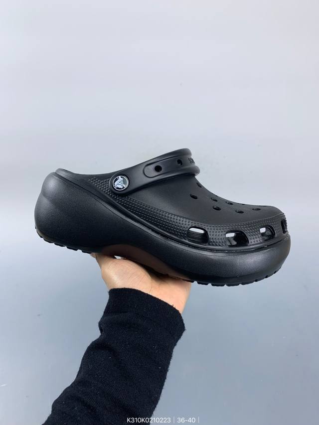 Crocs洞洞鞋卡洛驰情侣沙滩厚底涡轮增高包头凉拖男女鞋 Size：如图 编码：K310K0210223