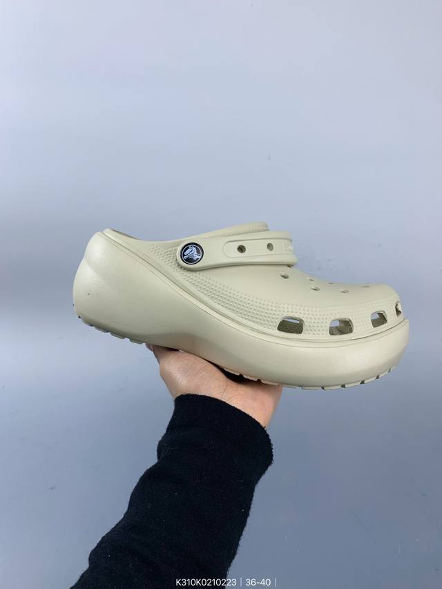 Crocs洞洞鞋卡洛驰情侣沙滩厚底涡轮增高包头凉拖男女鞋 Size：如图 编码：K310K0210223