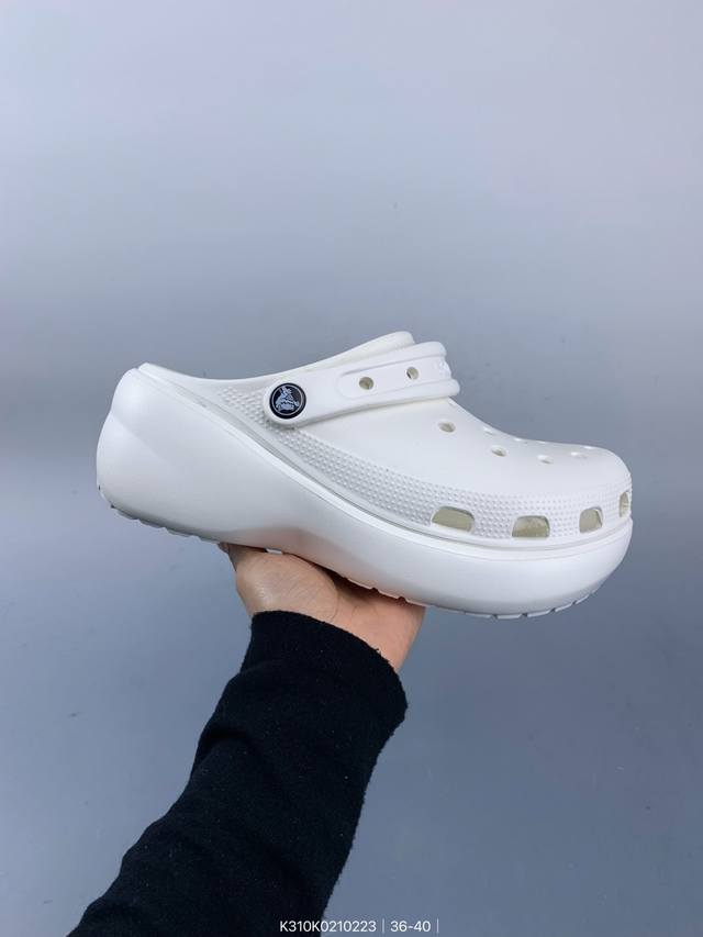 Crocs洞洞鞋卡洛驰情侣沙滩厚底涡轮增高包头凉拖男女鞋 Size：如图 编码：K310K0210223