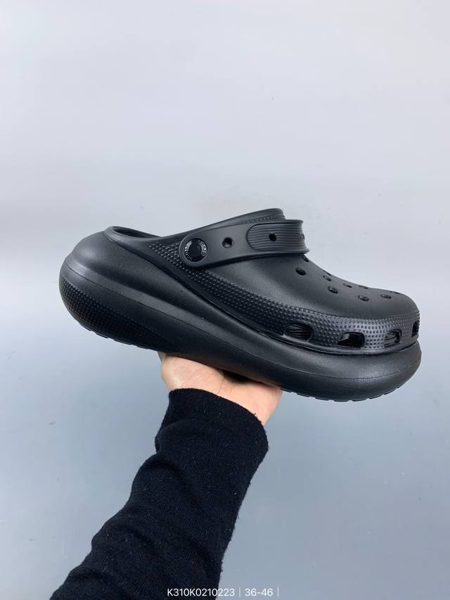 Crocs洞洞鞋卡洛驰情侣沙滩厚底涡轮增高包头凉拖男女鞋 Size：如图 编码：K310K0210223