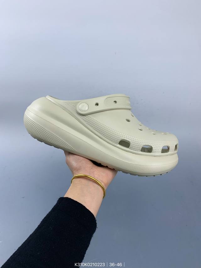 Crocs洞洞鞋卡洛驰情侣沙滩厚底涡轮增高包头凉拖男女鞋 Size：如图 编码：K310K0210223