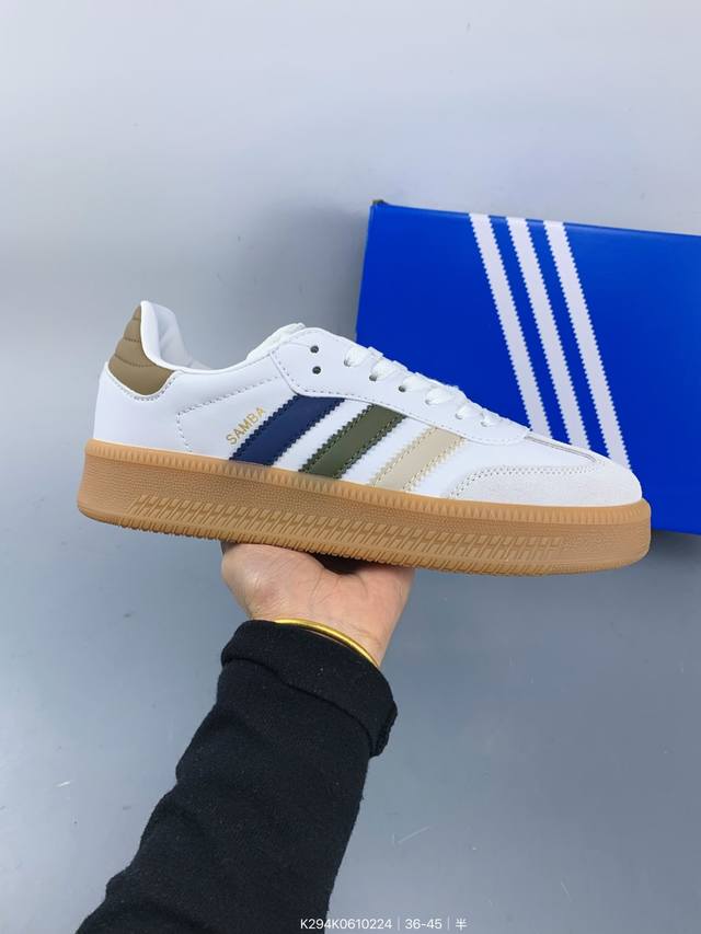 真标带半码阿迪达斯 三叶草 Adidas Originals Samba Xlg 桑巴舞系列 厚底 绅士德训足球风百搭低帮休闲运动板鞋 Size：如图 编码：K