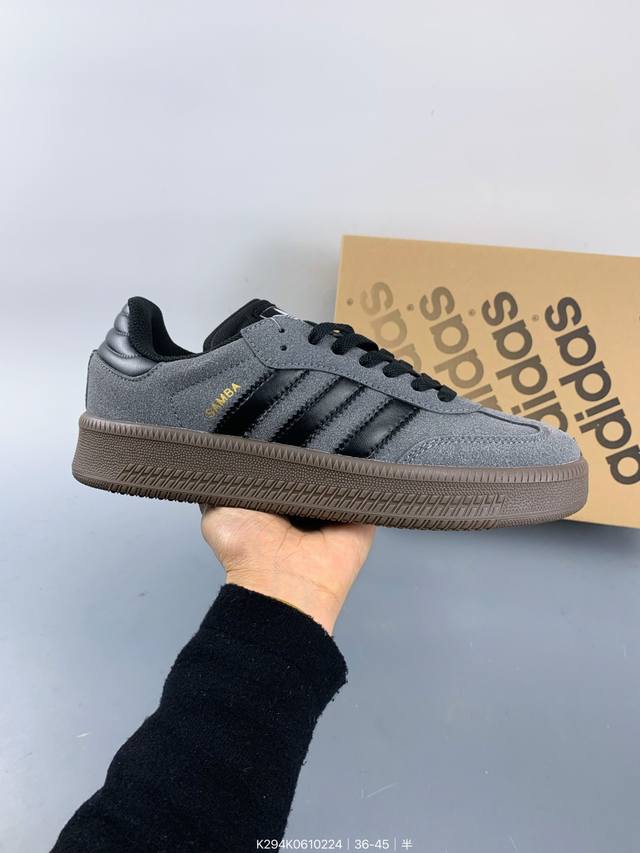 真标带半码阿迪达斯 三叶草 Adidas Originals Samba Xlg 桑巴舞系列 厚底 绅士德训足球风百搭低帮休闲运动板鞋 Size：如图 编码：K