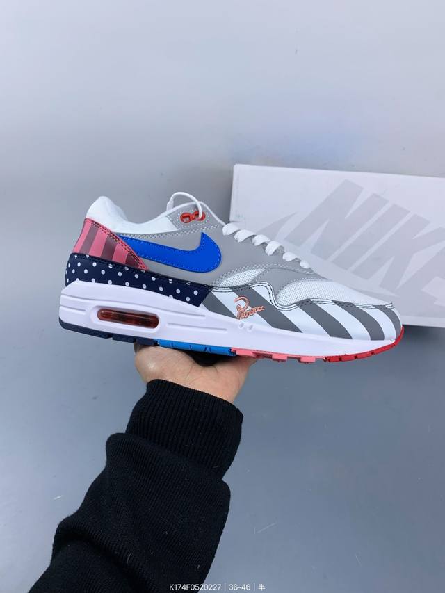 Nike Air Max 1 复刻拼接 纯原版本 复古休闲跑步鞋 官方同步上架 真标原盒 原底原面 正确版型 原版开发 精准细节 市面最高版本 Size：如图