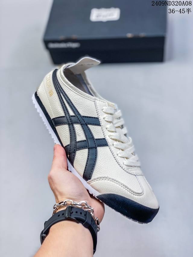 亚瑟士 Onitsuka Tiger Mexico 66 Slip On 鬼冢虎复古时尚 舒适透气皮革鞋面 耐磨防滑 休闲运动跑步鞋 虎底采用磨耐防橡滑胶底大富