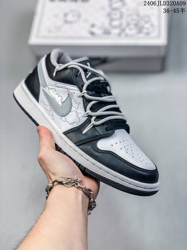 乔丹Air Jordan 1 Low Aj1 Wh Lv 乔1 绑带结构低帮复古文化休闲运动篮球鞋。凭借出色的性能和吸睛的外观， Air Jordan直是风球场