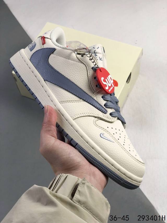 公司级带半码！ 乔丹Air Jordan 1 Low Aj1 Wh 乔1 北面联名 倒钩 低帮复古文化休闲运动篮球鞋。凭借出色的性能和吸睛的外观， Air Jo