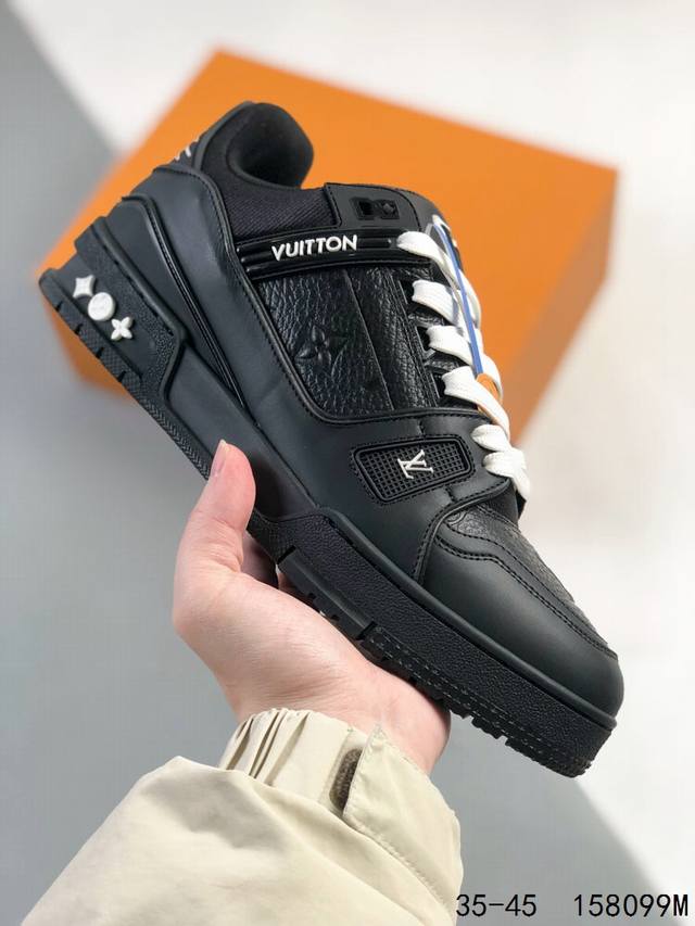 Louis Vuitton Trainer Sneaker Low 空胶版本 正品1：1 细节对标官网 蓝色得物外盒 独家定制 、升级版扫码秒进官 纯原代购指定