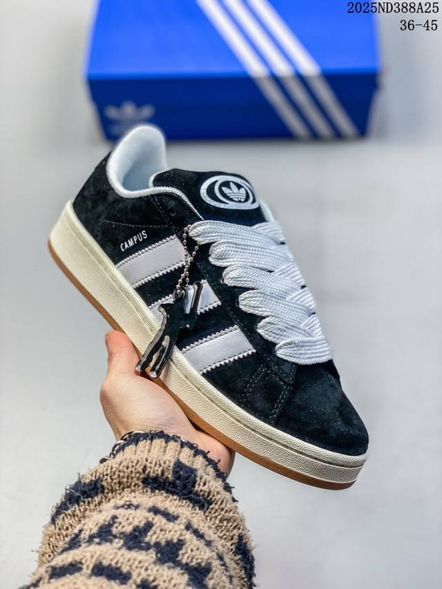 真标Adidas Originals Campus 00S 学院系列 面包风经典复古低帮百搭休闲运动板鞋 货号:Hq8708 Size:36～45 编码：02N